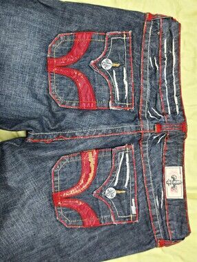 Stella Laguna Beach Low Rise, Bootcut Jeans with Red Stitching